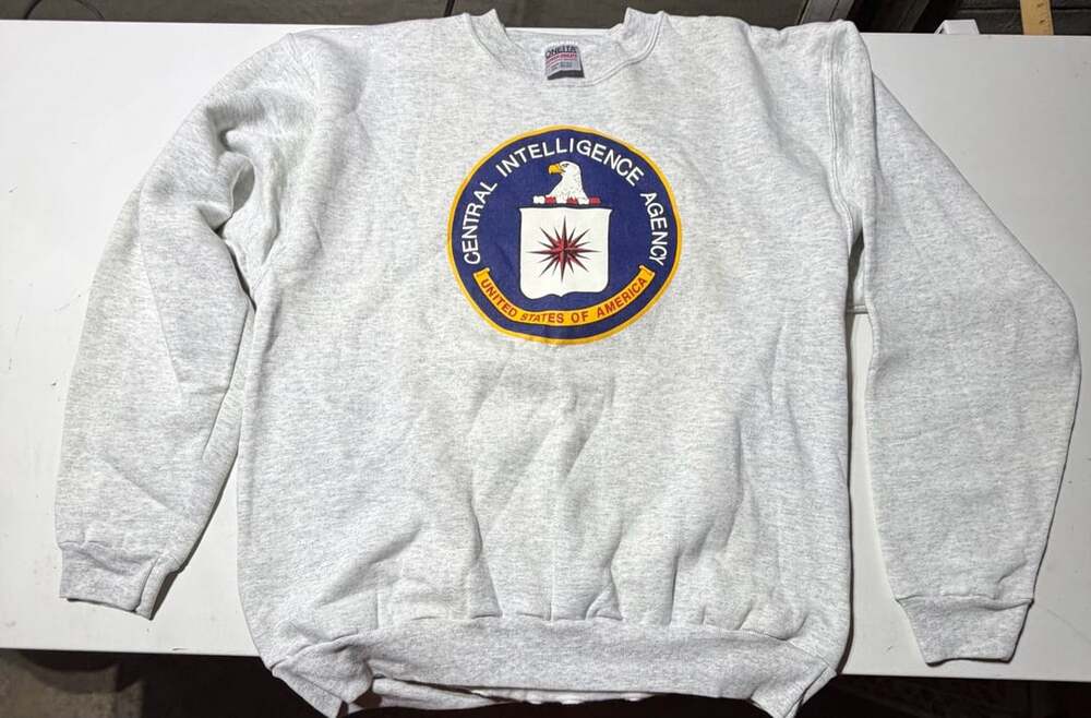 VTG Oneita Power-Sweats Central Intelligence Agency CIA Sweatshirt Grey XXL